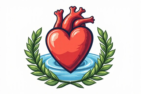 Simbolo di un cuore sano con elementi naturali